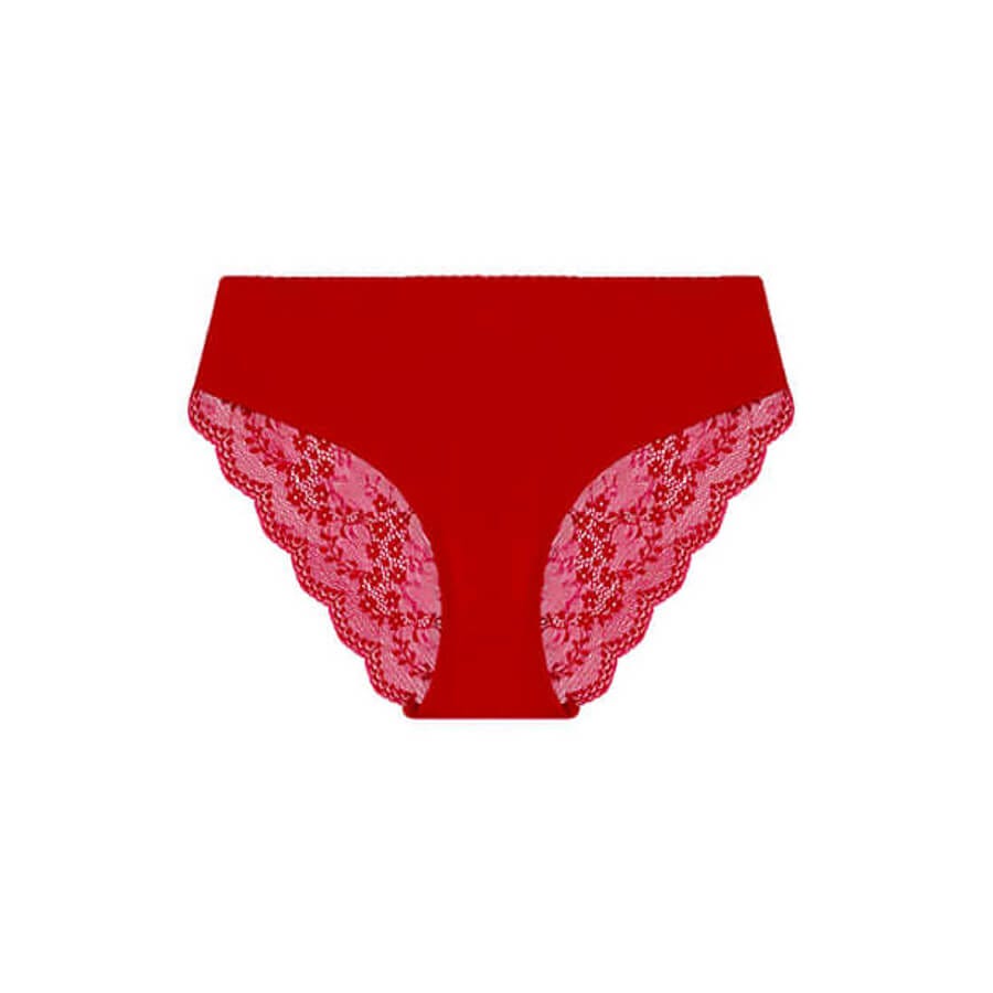 Lace Bum Bikini Brief - Lipstick Product Image