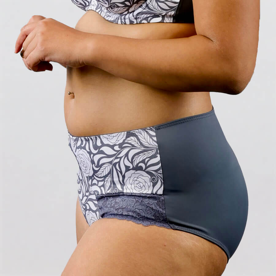 Signature Print Full Brief - Grey Pewter Rose