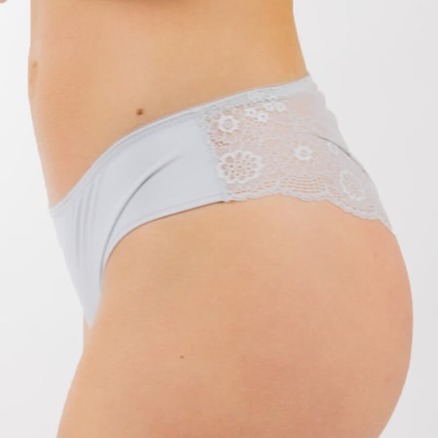 Peony Lace Bum Bikini Brief - Storm Cloud