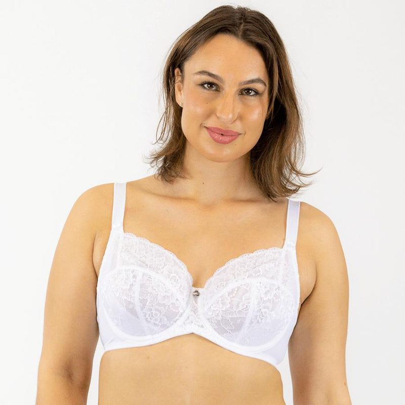 Dahlia Lace Full Cup Bra Snow White